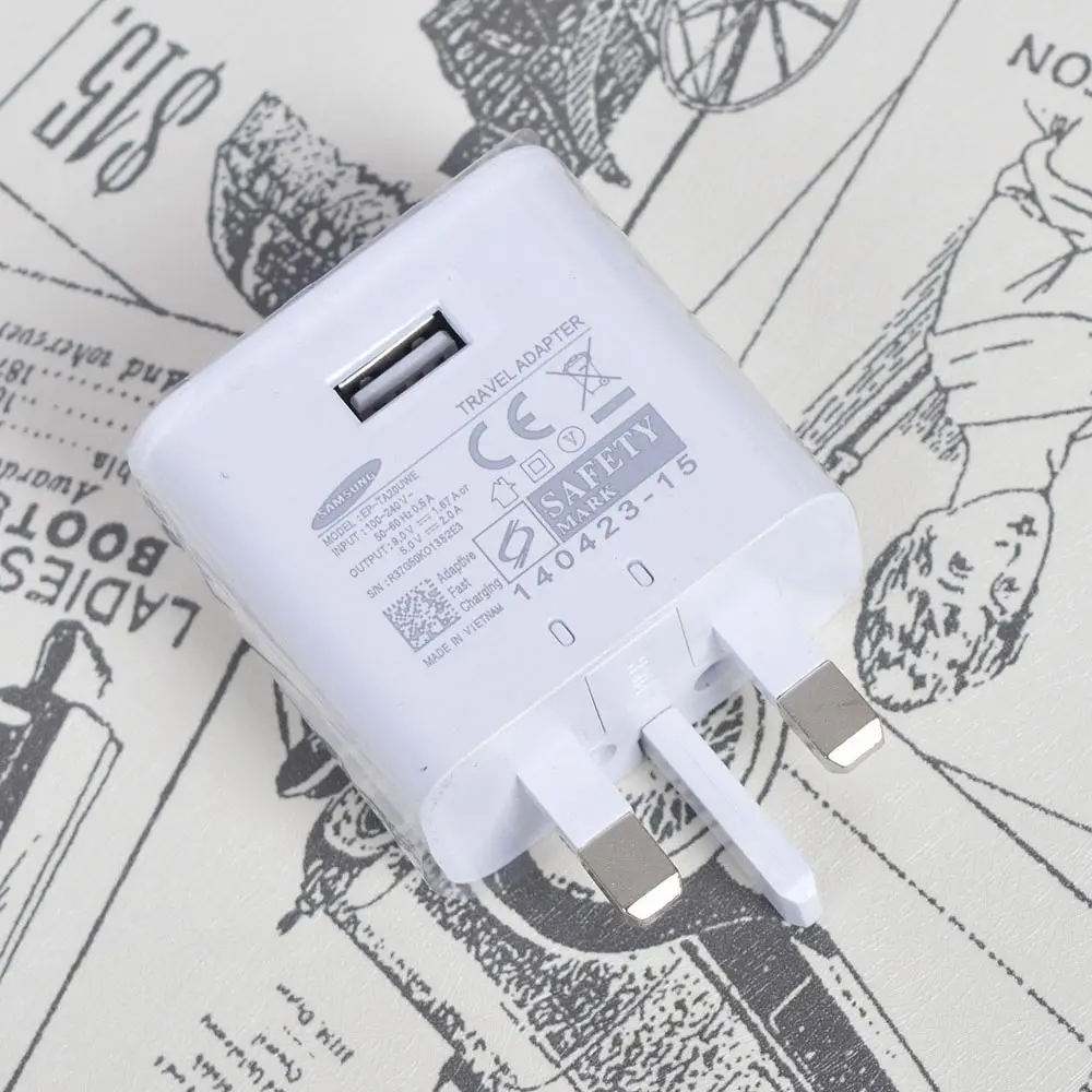 UK Charger Адаптивное быстрое зарядное устройство для Samsung Galaxy S8 S9 S10 S10E plus note8 note8 USB C TYPE-C кабель для быстрой зарядки - Тип штекера: UK Charger