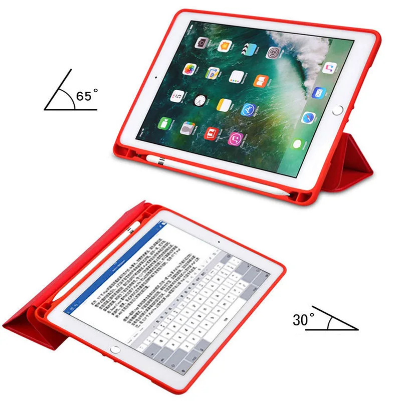 Чехол для iPad Pro 12,9 дюйма с Apple Pencil Holder из искусственной кожи Силиконовый мягкий чехол умный чехол для iPad Pro 12,9 дюйма