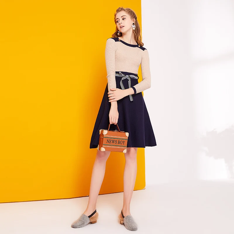 Женское трикотажное мини платье свитер с высоким воротником|mini dress|sweater dresscasual dress