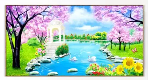 10 Алмазная вышивка 5D DIY Алмазная Картина Пейзаж вишня деревья Лебедь Алмазная Картина Вышивка крестом Стразы домашний декор XY20 - Цвет: 10