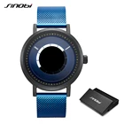 Новые уникальные креативные часы SINOBI с вращением, Мужские кварцевые наручные часы со стальным сетчатым браслетом, Спортивные Повседневные синие мужские часы, мужские часы