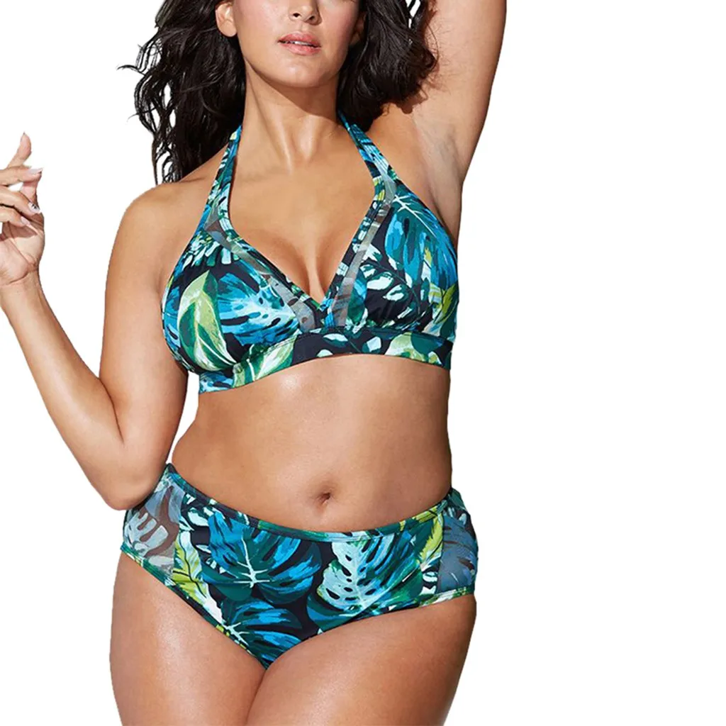 Купальник SAGACE большого размера женский купальник с пуш-апом и принтом в виде