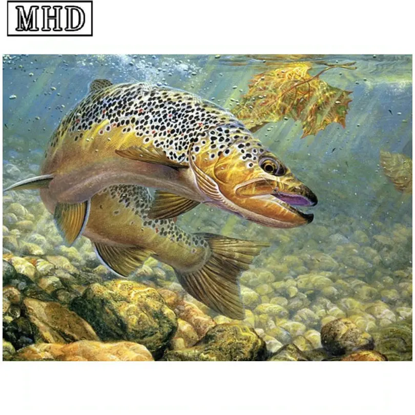 Алмазная 5d картина сделай сам животное рыба мозаика ручной работы вышивка