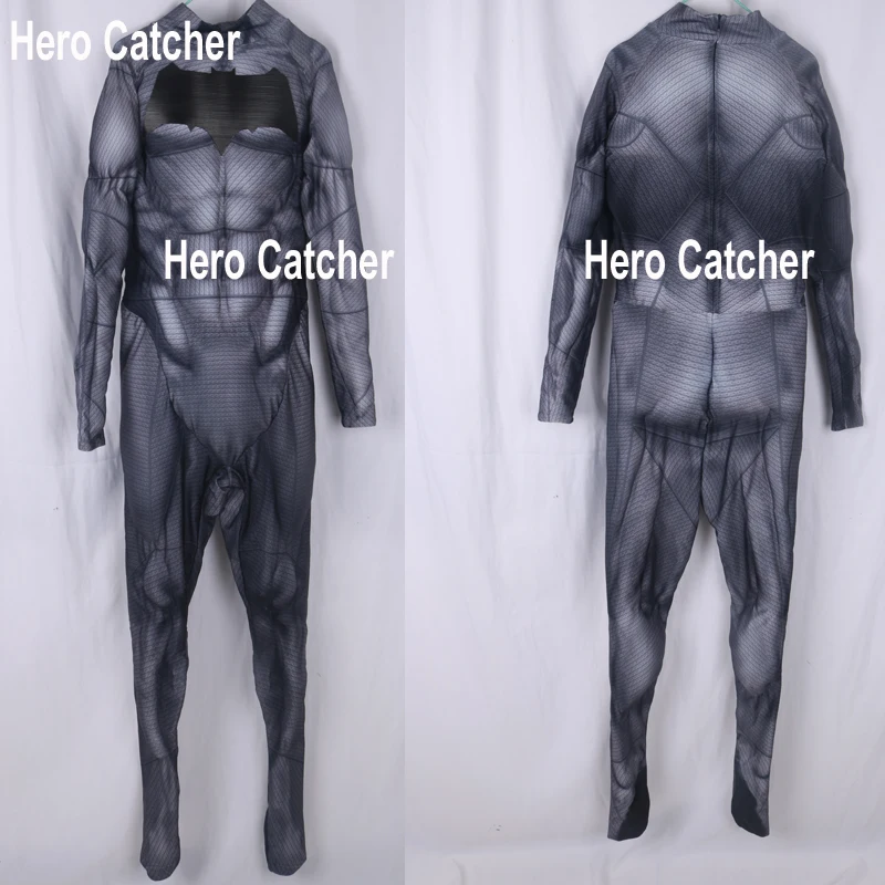 Герой Catcher Одежда высшего качества подкладка для мышц костюм Бэтмена, косплей с тисненым логотипом Бэтмен костюм спандекс