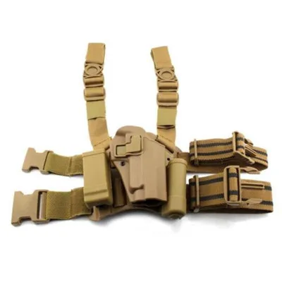 Армия CQC Sig P220 P226 правой руки пистолет кобура серпа Heavy Duty тактический бой P226 пистолет нога кобура - Цвет: tan leg