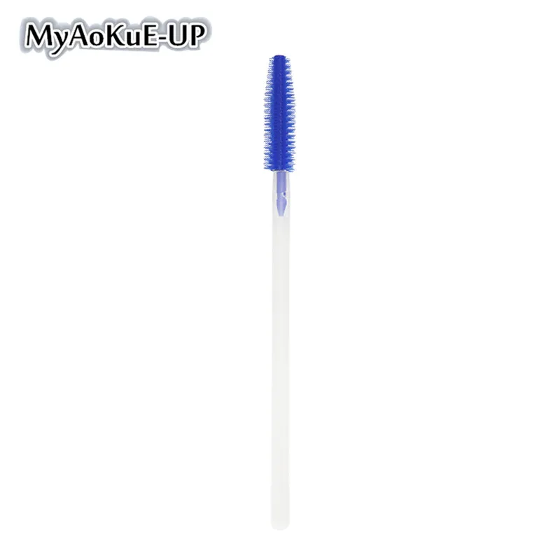 Tran dark blue Косметический 250 шт ресницы кисти тушь для ресниц Палочки Силиконовые брови кисти для наращивания ресниц палочка аппликатор макияж кисти инструмент - Handle Color: Tran dark blue