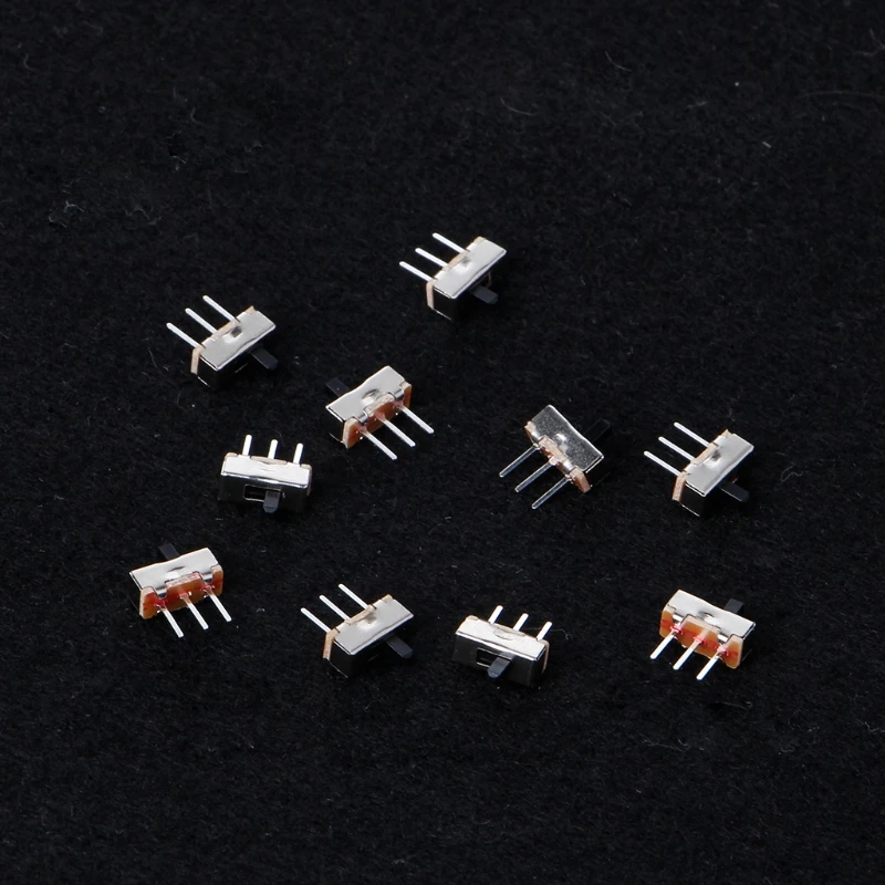 10 шт. 2 положения вкл/выкл SPDT 1P2T 3 Pin PCB панель Мини Вертикальный скользящий