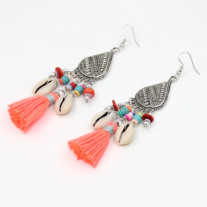 Женские Висячие серьги ювелирные изделия в форме ракушек богемные висячие с