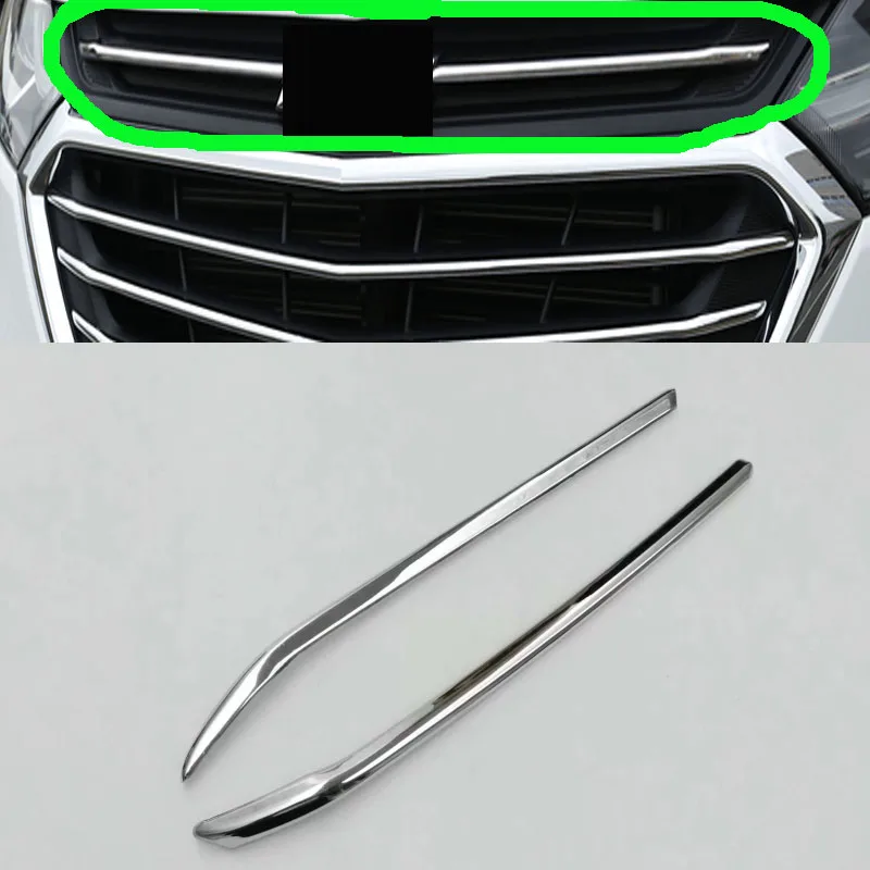 For Chevrolet Equinox Third GE 2017 2018 2019 car protect detector ABS chrome trim Front up head Grid Grill Grille panel 2pcs | Автомобили