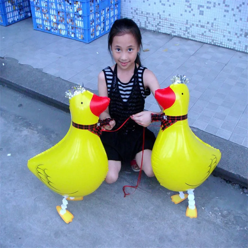 Большой размер милый желтый надувной шар утка ходячие шары животные фольга