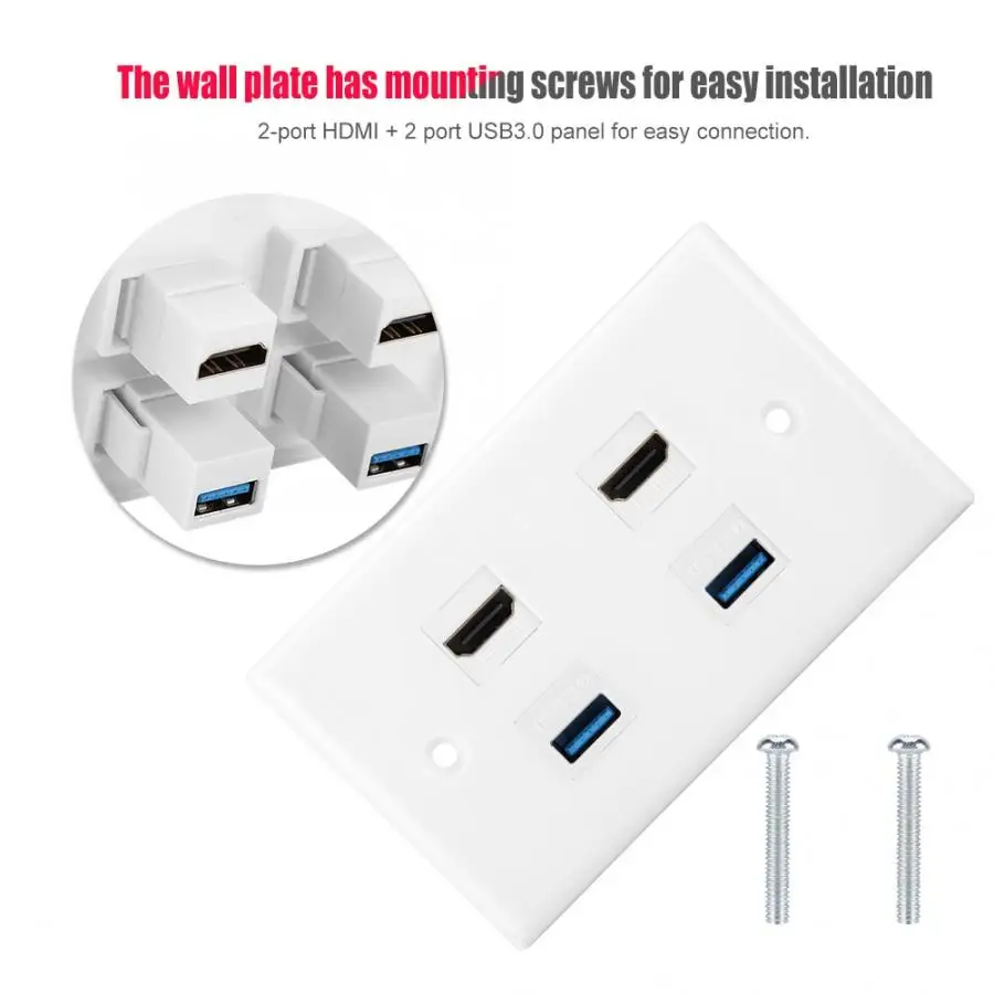 Штепсельная Вилка smart plug 2 портовый + порта USB3.0 муфта крышка Аудио Видео HDTV