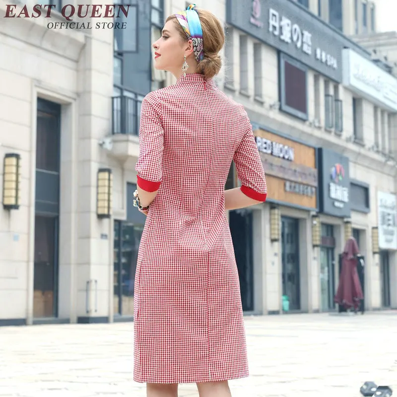 Современное платье Ципао женское современное китайское короткое красное