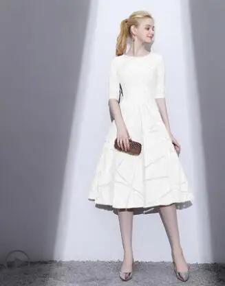 white Коктейльные платья с геометрическими фигурами, винтажное платье для выпускного вечера, платья для дня рождения, вечерние платья, vestido de noiva - Цвет: white