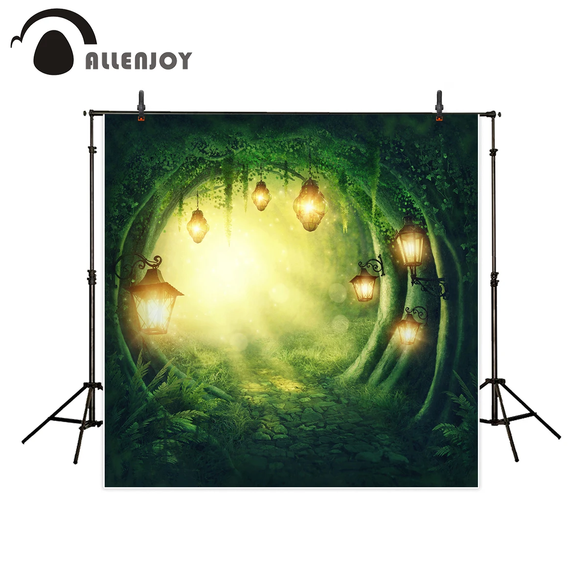 Allenjoy фоны для фотостудии зеленые растения сказочные огни натуральный чистый фон