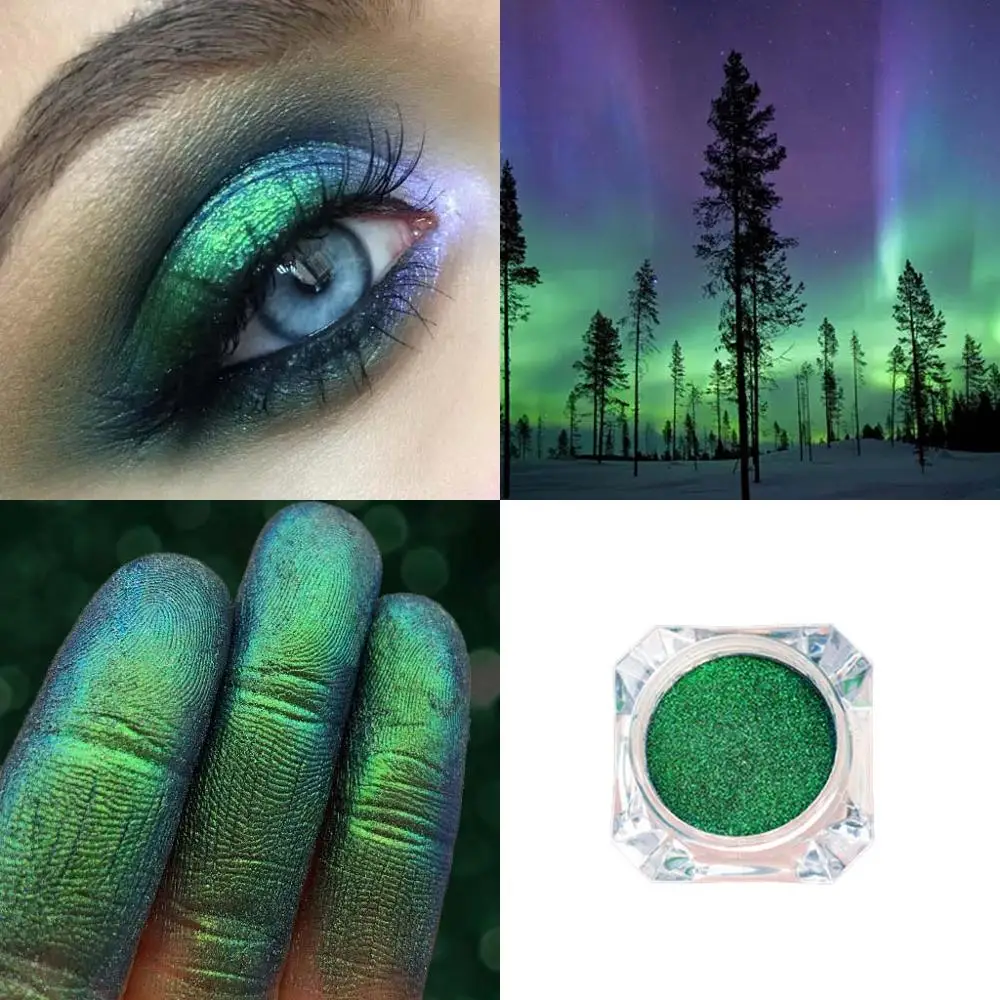 Тени для век с алмазным блеском 12 видов цветов хамелеон пигмент павлина порошок