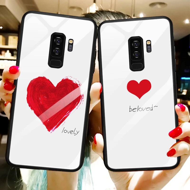 Чехол для телефона для samsung Galaxy S9 S8 Plus Note 8 9 10 Pro Глянцевая Мультфильм Стекло Крышка для samsung A7 S10 S10e A50 A30 A70 A20