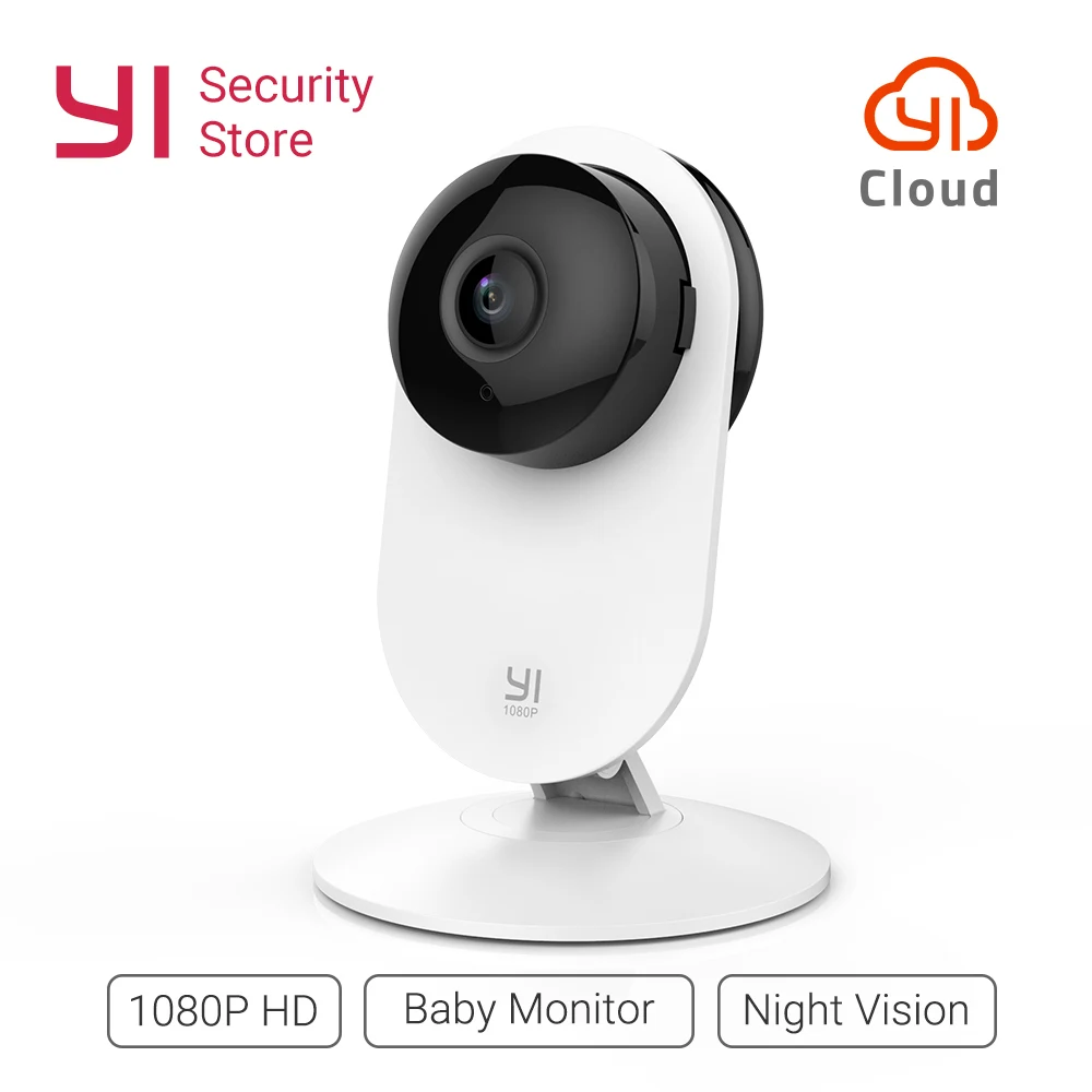 Домашняя камера YI 1080p Home Camera Режим ночной съемки Обнаружение движения Двусторонняя аудиосвязь Облачное хранилище