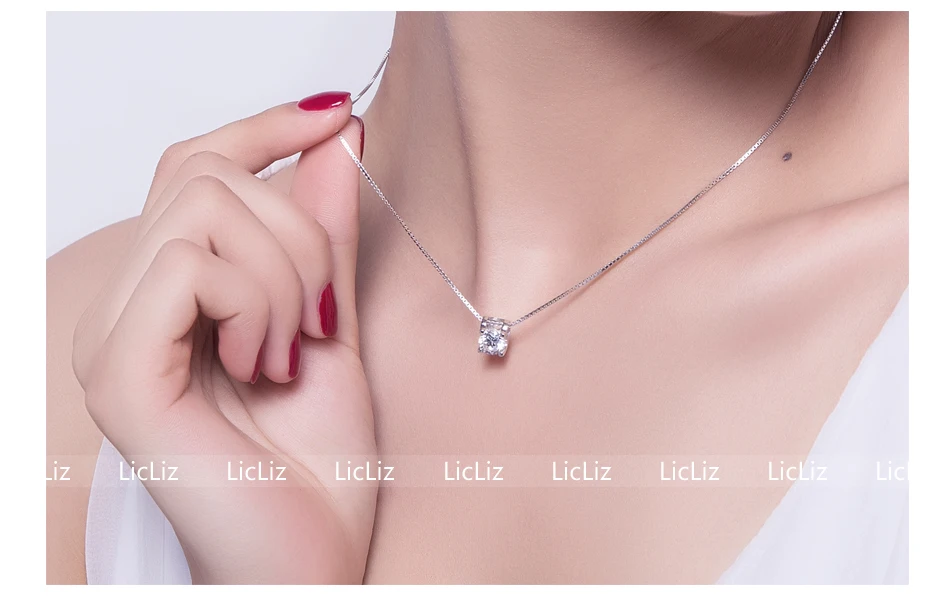 LicLiz 925 пробы серебряный пасьянс подвески для женщин белый желтый фиолетовый кубический цирконий подвески для ожерелья медальон без цепи LP0214