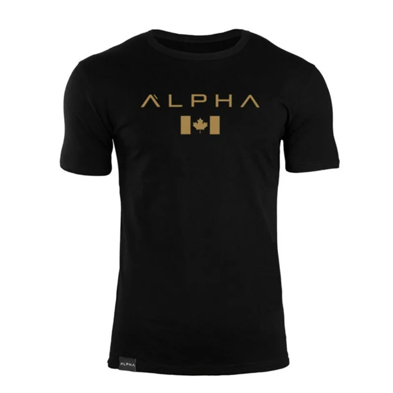 Black 5 Хлопковая Спортивная футболка, Мужская футболка с коротким рукавом для бега, Мужская футболка для тренировок, фитнеса, Спортивная футболка Rashgard - Цвет: Black 5