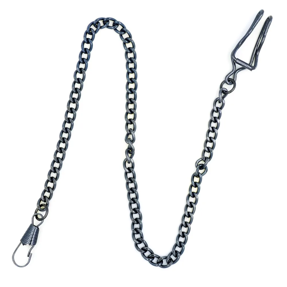 Relógio de Bolso Cadeia de Arma de Metal Muito Classic Black Banhado Acabamento B005 10 Pcs 34 cm