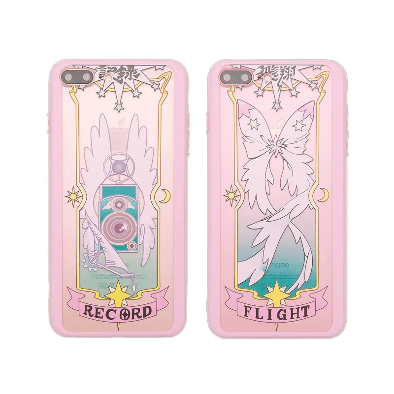 Card Captor Сакура чехол для iPhone 7/8 плюс мягкий силиконовый X 8 7 6 6s и закаленное стекло
