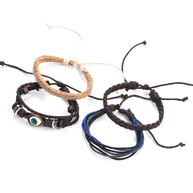 HYBZH Multilayer DIESEL Bracelet Men Casual Fashion Braided Leather Bracelets For Women Wood Bead Punk Rock Jewelry | Украшения и