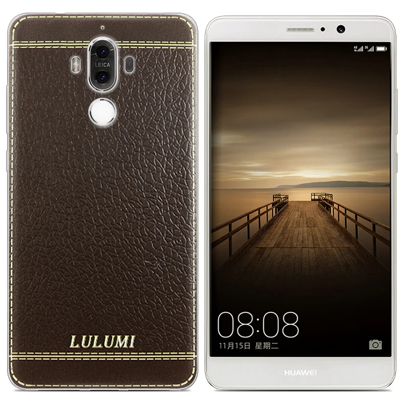 Для Huawei Mate 9 Телефоны Случаи Задняя Крышка Силиконовые + PU Телефонов Fundas Capa Coques