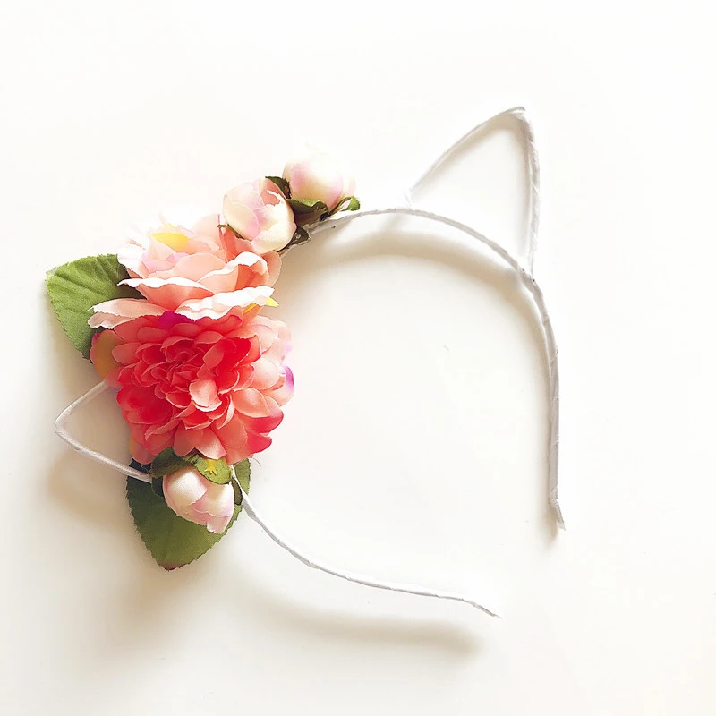 2018 Новое поступление Детские Цветочные кошачьи ушки ободки ручной работы DIY День
