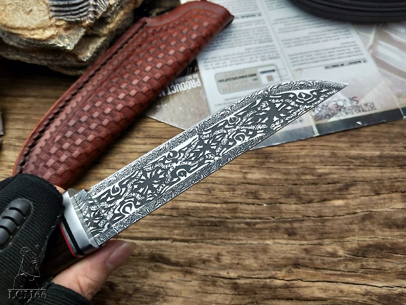 LCM66 охотничьи Тактические фиксированные ножи, стальная головка+ ручка из красного дерева, спасательный Походный нож, портативный нож, поварской нож, острый