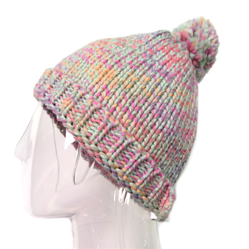 шапка женская Трикотажные Зимнюю Шапку Для Женщин Помпоном Мяч Симпатичные