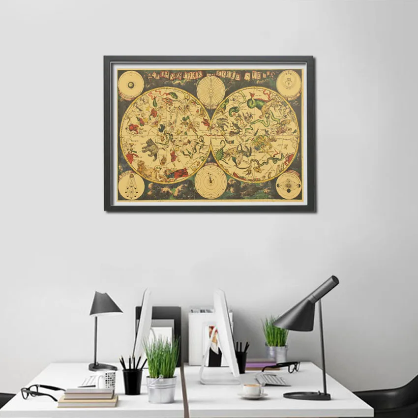 1 шт. Винтаж Стиль ретро крафт бумаги Бумага плакат подарки древняя зодиакальная