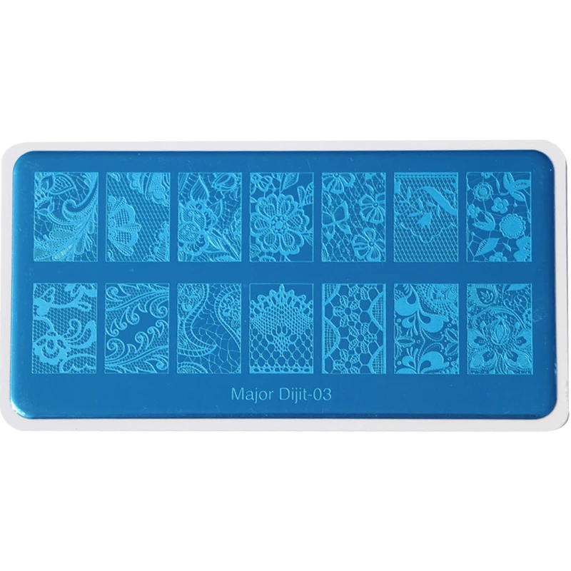 1 шт. новейший шаблон для ногтей MajorDijit серии пластина дизайна из нержавеющей