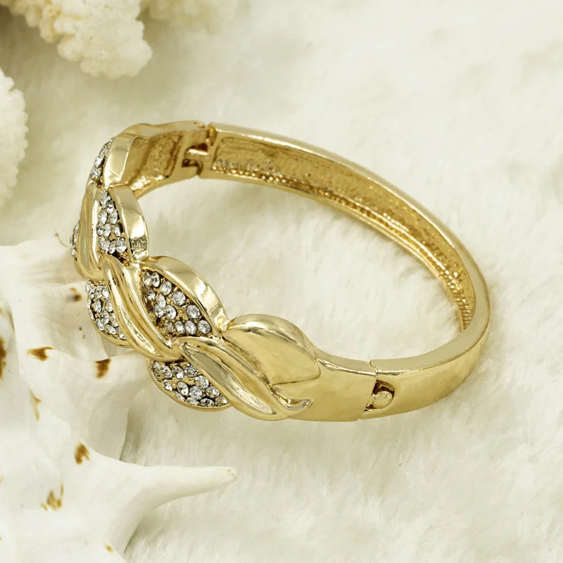 2017 Дубай Новая мода очарование Для женщин золото свадебные украшения кристалл