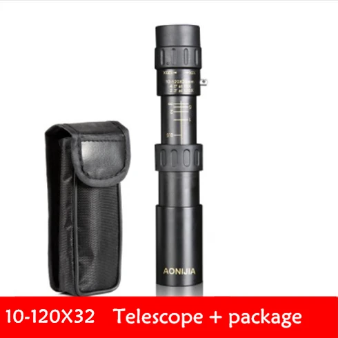 10-120X32 10-300X32 цельнометаллический HD монокуляр Телескопический телескоп фокусировка Мини бинокль точечная фотография для охоты Наблюдение за птицами - Цвет: 10-120X32