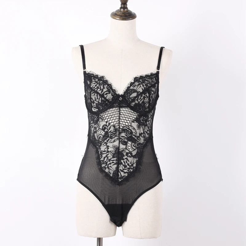 Сексуальное Кружевное Прозрачное нижнее белье с открытой спиной и пуш ап на