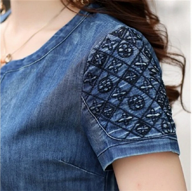 Женское джинсовое платье большого размера плюс облегающее повседневное прямое