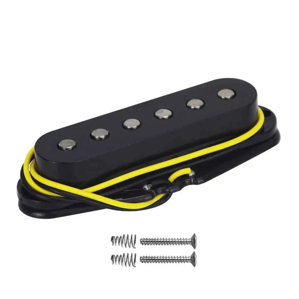 1pcs bridge FLEOR 1 шт. Винтаж Alnico 5 пикап Страт гитары одной катушки пикап шеи/средний/мост Пикап Черный для выбора - Цвет: 1pcs bridge