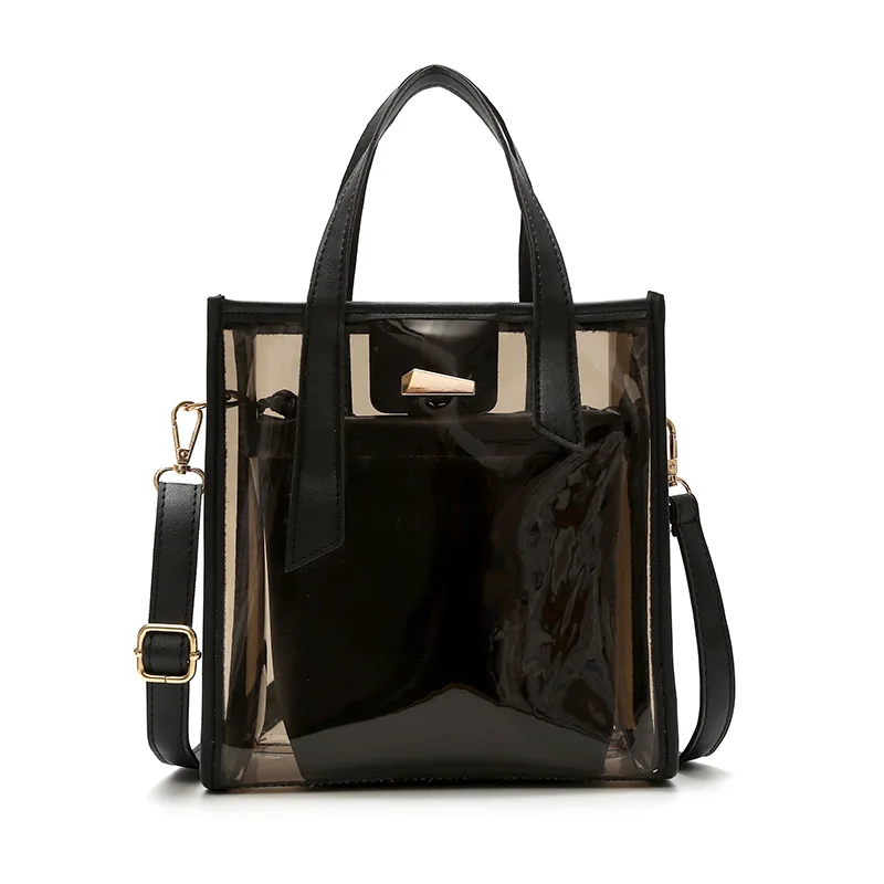 Huangheng women summer casual tote bag new female transparent clear pvc plastic | Багаж и сумки