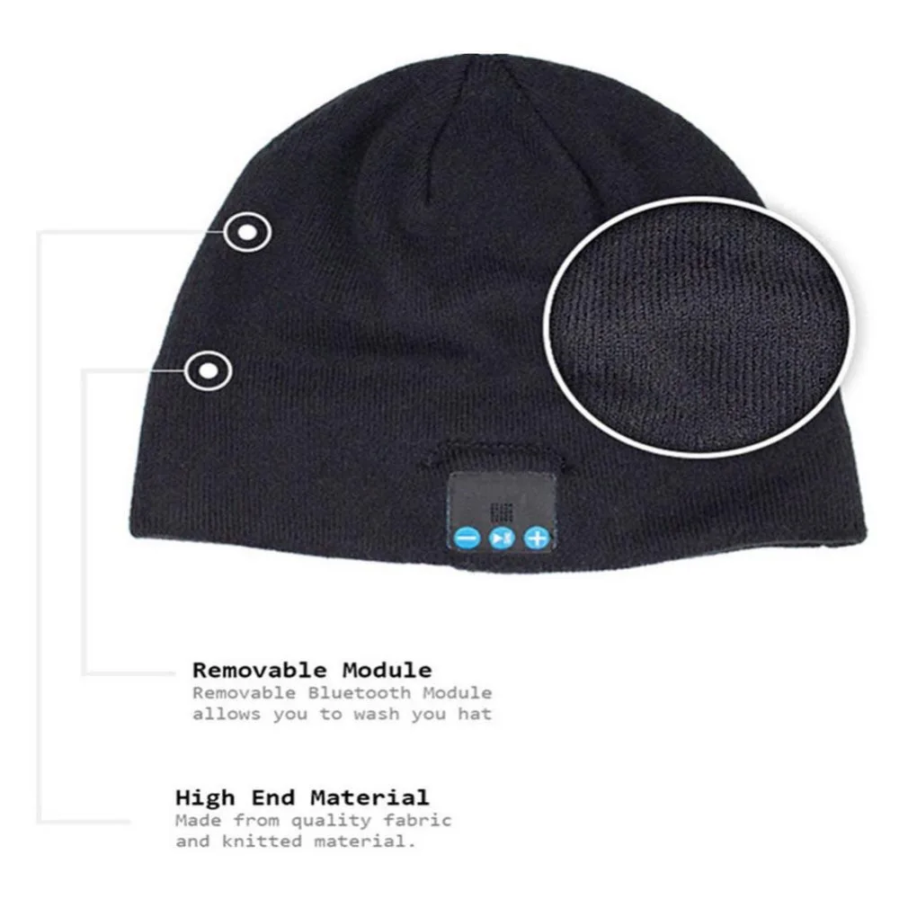 Музыкальная мягкая теплая шапка со стереогарнитурой беспроводная гарнитура без