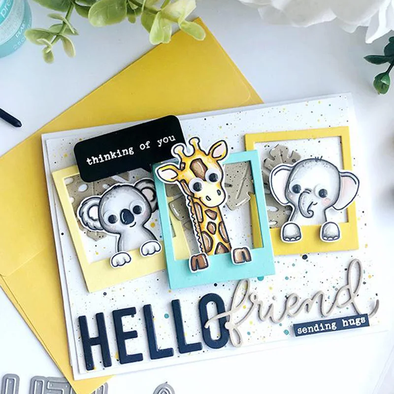 Jungle Friends Pals прозрачный силиконовый штамп набор для скрапбукинга DIY/фотоальбом для изготовления открыток декоративный прозрачный штамп