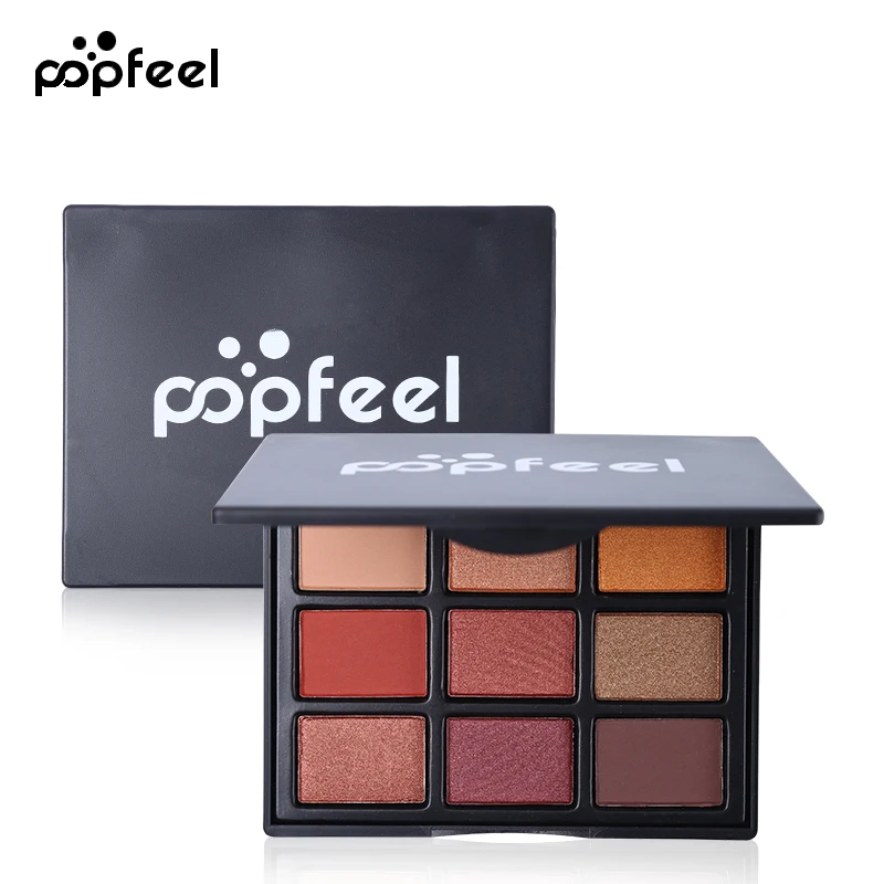 Popfeel бренд 9 цветов Тени для век макияж Палитра Обнаженная мерцание матовый пигментный тени для век смоуки-Айз пудра длительная косметика