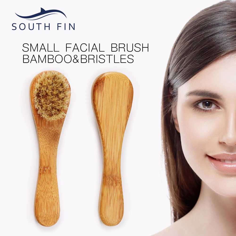 South Fin Ванна и душ бамбуковая кисть для лица с 100% белой щетинкой кабана ухода за