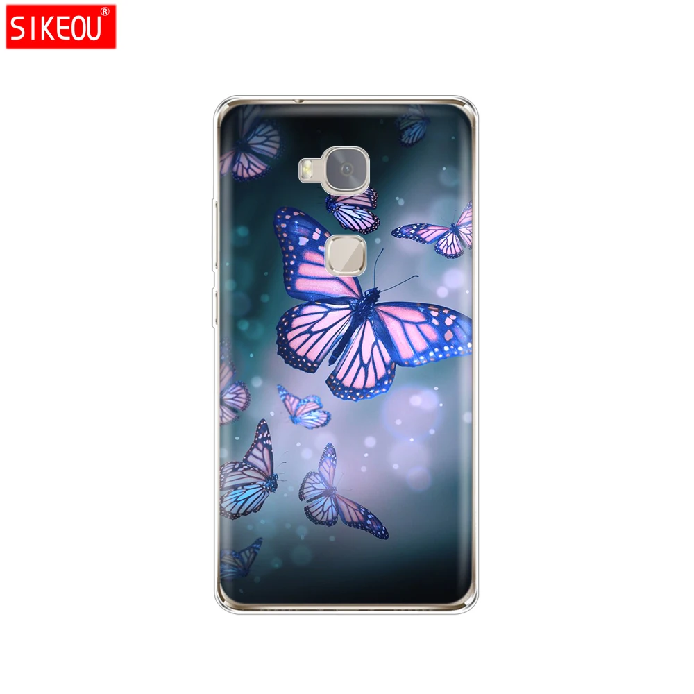12073 Чехол для телефона huawei honor 5X, Мягкий ТПУ силиконовый чехол на заднюю панель 360, полностью защитный прозрачный чехол с цветочным принтом - Цвет: 12073