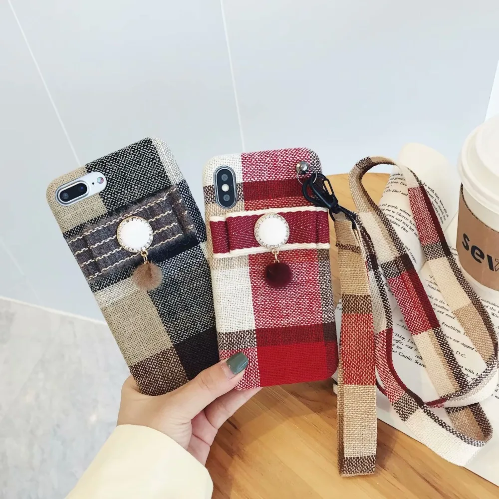 Клетчатая фланелевая Фабричный горный хрусталь чехол для телефона iPhone XS MAX XR Apple X