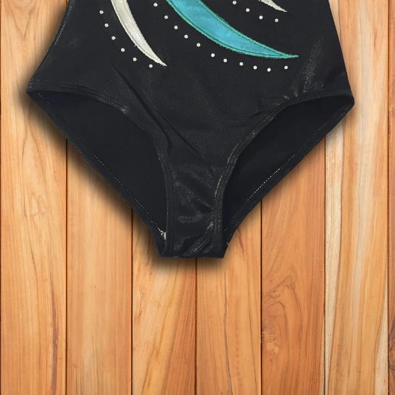 Гимнастический купальник для девочек блестящий металлический горный