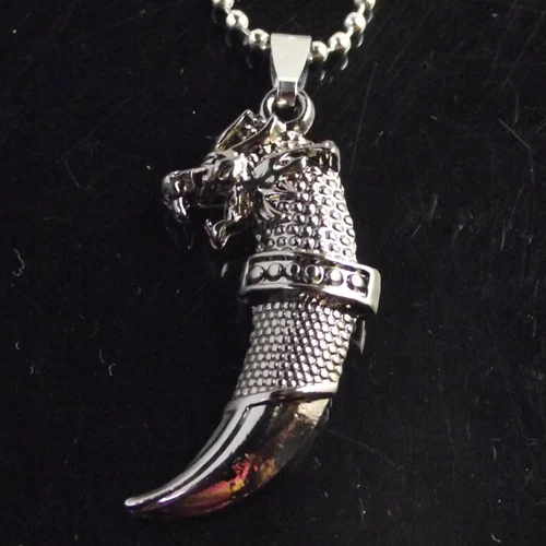 1 шт. винтажный амулет золотой серебряный сплав кулон волчий зуб волк счастливое