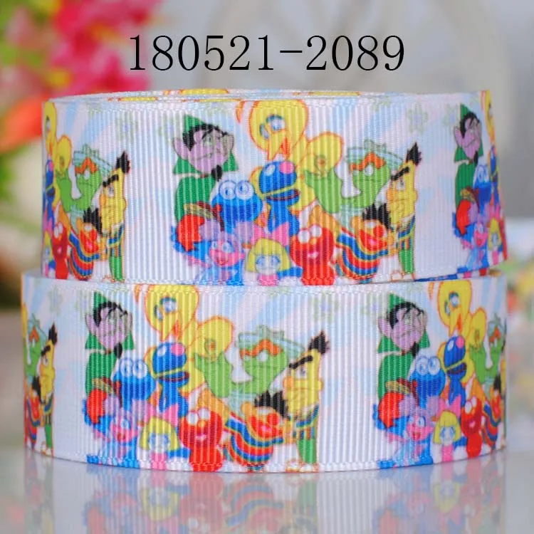 10 ярдов-разные размеры-милая Улица Сезам лента напечатанная Grosgrain мультфильм лента DIY - Цвет: 180521-2089
