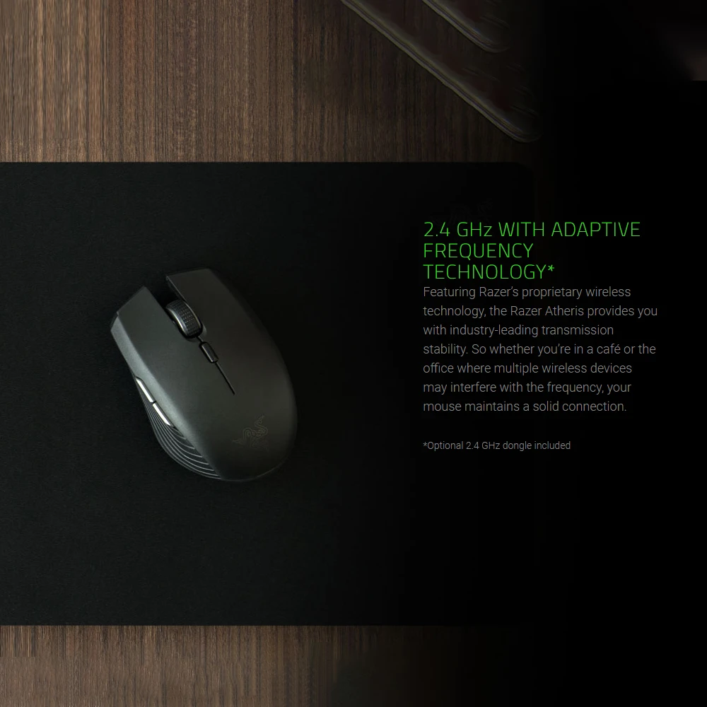 Беспроводная Мышь razer Atheris с Bluetooth, Мини Портативная игровая мышь для геймеров, Ambidextrous, 7200 dpi, оптический сенсор, 2,4 ГГц, для работы и игр