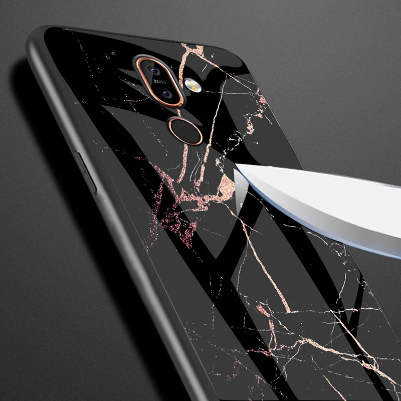 Luxury Marble Phone Case For Nokia X71 X6 Hard Cute Tempered Glass Shell 7 Plus 3.1 7.1 1 4.2 9 X7 Cover |