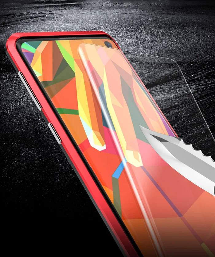 Передняя и задняя Стекло дизайн для samsung Galaxy S10 плюс металлический корпус